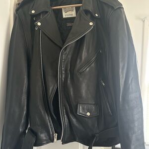 Wilson Black Leather Biker Jacket